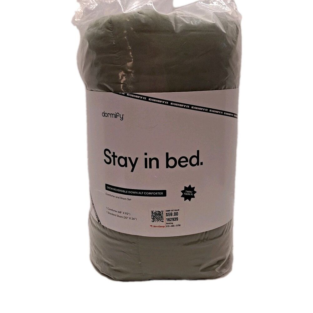 Dormify Stay In Bed Drew Reversible Comforter & Sham Set Twin/Twin XL Green